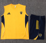 2025-26 Boca Juniors Yellow Tank top and shorts suit #D25214