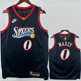 2025-26 76ERS MAXEY #0 Black Top Quality Hot Pressing NBA Jersey (V领)