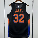 2025-26 KNICKS TOWNS #32 Black Top Quality Hot Pressing NBA Jersey