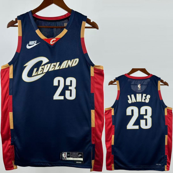 2025-26 Cleveland Cavaliers JAMES #23 Royal blue Retro Top Quality Hot Pressing NBA Jersey (V领)