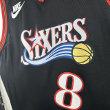 2025-26 76ERS GEORGE #8 Black Top Quality Hot Pressing NBA Jersey (V领)