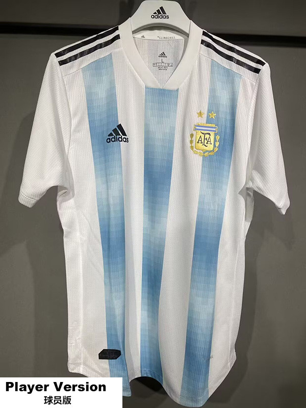 2018 Argentina Home Player Version 球员 Retro Soccer Jersey