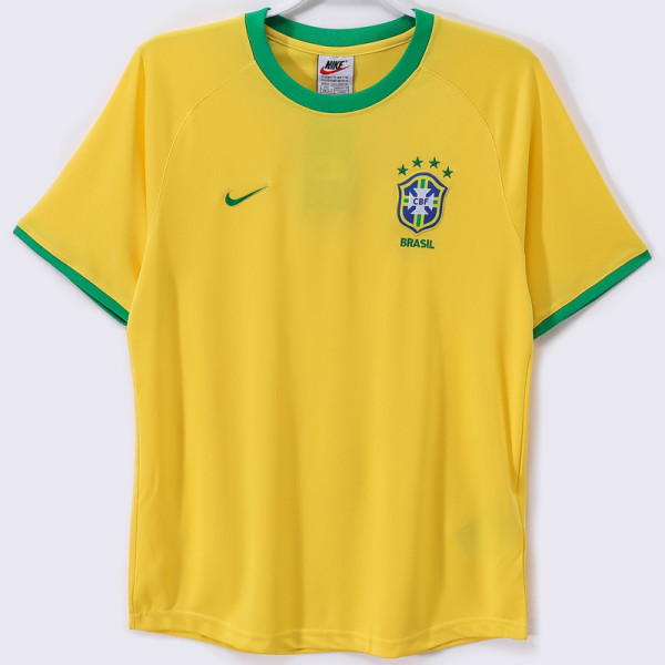 2000 Brazil Home Yellow Retro Soccer Jersey