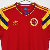 1990 Colombia Away Red Retro Soccer Jersey