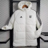 2023-24 Bayern White Hooded Cotton Coat Black Edge (黑色边) 棉衣