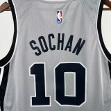 2025-26 SA Spurs SOCHAN #10 Grey Top Quality Hot Pressing NBA Jersey