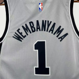 2025-26 SA Spurs WEMBANYAMA #1 Grey Top Quality Hot Pressing NBA Jersey