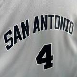 2025-26 SA Spurs FOX #4 Grey Top Quality Hot Pressing NBA Jersey