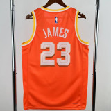 2025-26 Cleveland Cavaliers JAMES #23 Orange City Edition Top Quality Hot Pressing NBA Jersey