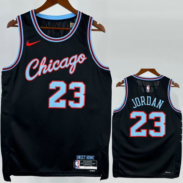 2025-26 BULLS JORDAN #23 Black City Edition Top Quality Hot Pressing NBA Jersey