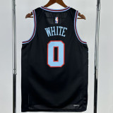 2025-26 BULLS WHITE #0 Black City Edition Top Quality Hot Pressing NBA Jersey