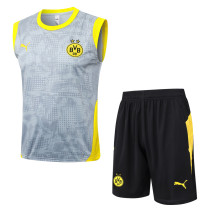 2025-26 Dortmund Light gray Tank top and shorts suit #D25234
