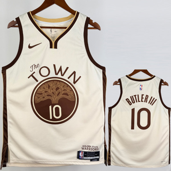 2025-26 WARRIORS BUTLERIII #10 Khaki City Edition Top Quality Hot Pressing NBA Jersey (V领)