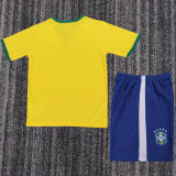 2014 Brazil Home Kids Retro Soccer Jersey