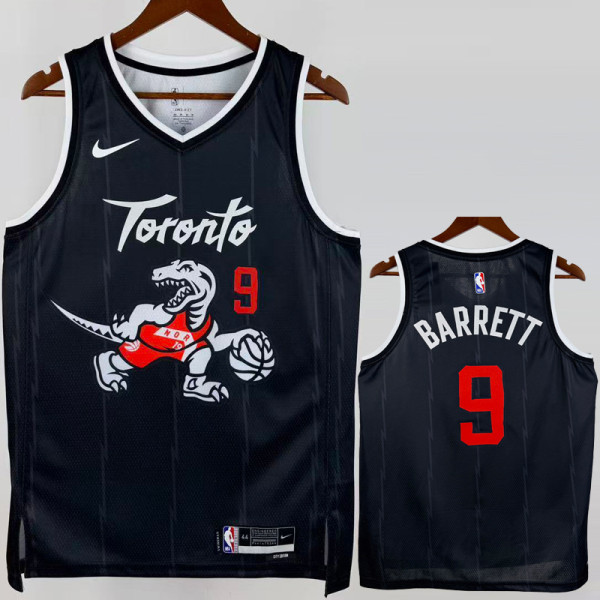 2025-26 Raptors BARRETT #9 Black City Edition Top Quality Hot Pressing NBA Jersey