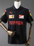 2025-26 F1 Ferrari Black Casual Polo Racing Suit (有领)