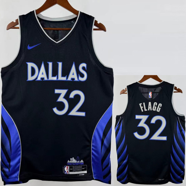 2025-26 Dallas Mavericks FLAGG #32 Black City Edition Top Quality Hot Pressing NBA Jersey(V领)