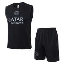 2025-26 PSG Jordan Black Tank top and shorts suit #D25278