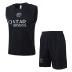 2025-26 PSG Jordan Black Tank top and shorts suit #D25278