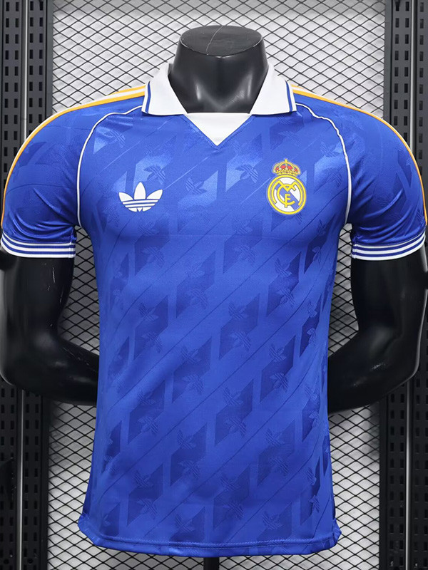 2025-26 RMA Blue Casual Edition Player Version Training Shirts (黄边)