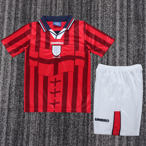 1998 England Away Kids Retro Soccer Jersey