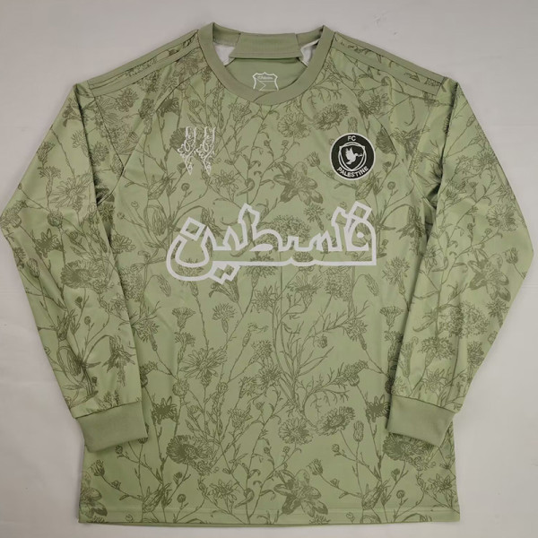 2025-26 Palestina FC Light Green Long Sleeve Training shirts (阿拉伯文)(长袖)