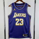 2025-26 Lakers JAMES #23 Purple Top Quality Hot Pressing NBA Jersey (Trapeze Edition) 飞人版