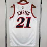 2025-26 76ERS EMBIID #21 White Top Quality Hot Pressing NBA Jersey (V领)