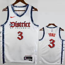 2024-25 Wizards YONG #3 White City Edition Top Quality Hot Pressing NBA Jersey