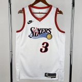 2025-26 76ERS IVERSON #3 White Top Quality Hot Pressing NBA Jersey (V领)