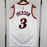 2025-26 76ERS IVERSON #3 White Top Quality Hot Pressing NBA Jersey (V领)