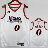 2025-26 76ERS MAXEY #0 White Top Quality Hot Pressing NBA Jersey (V领)