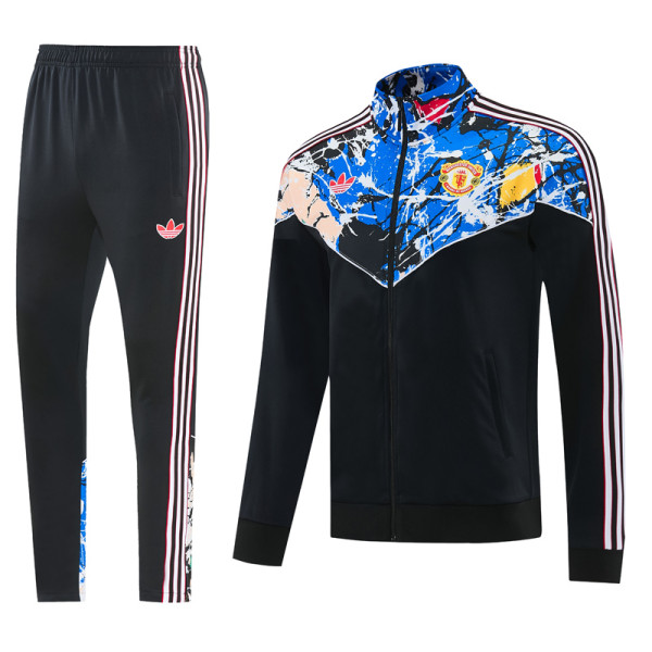 2026-27 Man Utd Black blue Jacket Tracksuit #01