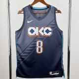 2025-26 OKC Thunder WILLIAMS #8 Gray City Edition Top Quality Hot Pressing NBA Jersey