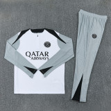 2026-27 PSG White Gray Half Pull Tracksuit (半拉链)