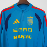 2026-27 Spain Blue Top Half Pull Tracksuit (半拉上衣)