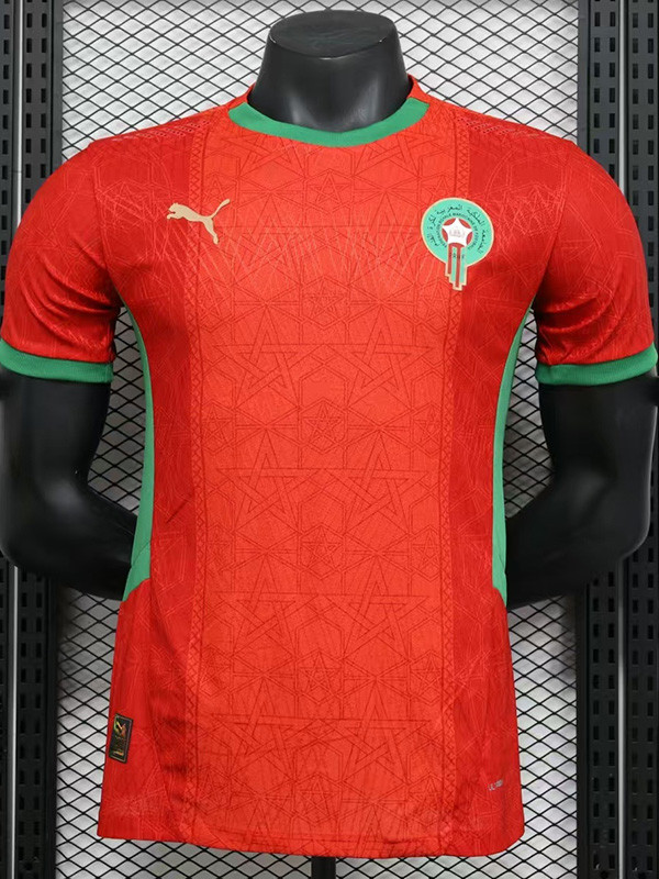 2024-25 Morocco Home Player Version Soccer Jersey (带气吼)