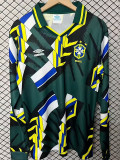 1994 Brazil Green Goalkeeper Long Sleeve Retro Soccer Jersey (长袖)