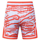 C2520 AJ Orange Bastketball Casual Short Pants #虎纹橙