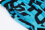C2518 AJ Black Blue Bastketball Casual Short Pants #黑蓝
