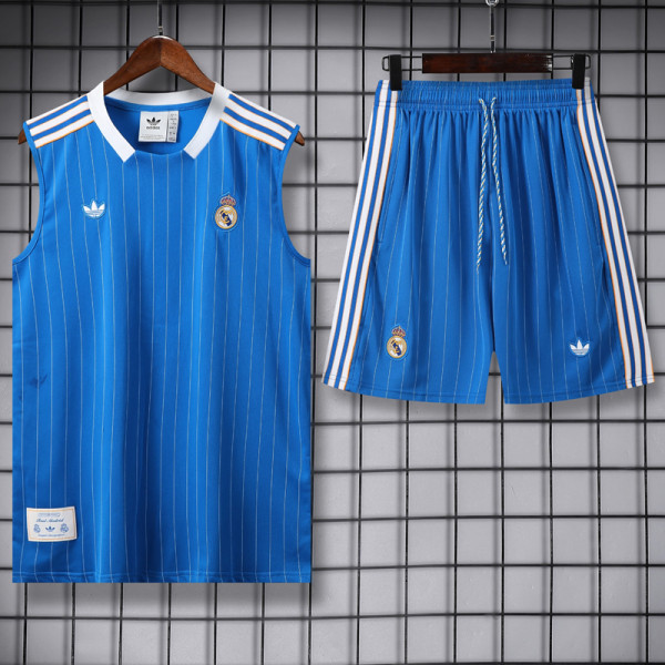 2025-26 RMA Blue Tank top and shorts suit