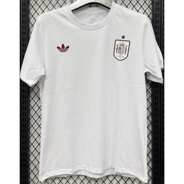 T293 Spain White High Quality Casual T-Shirt