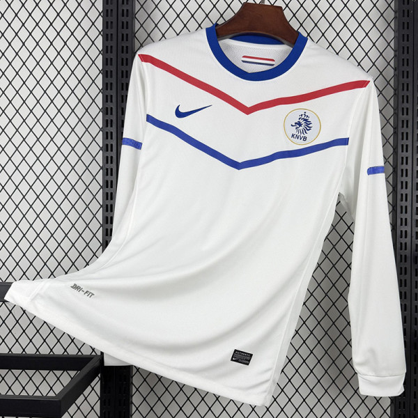 2010 Netherlands Away Long Sleeve Retro Soccer Jersey (长袖)