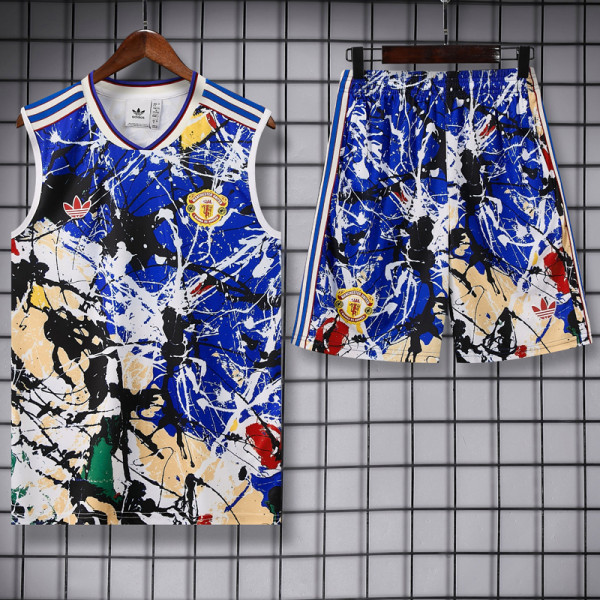 2026-27 Man Utd Blue Tank top and shorts suit
