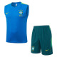 2026-27 Brazil Lake blue Tank top and shorts suit #D26030
