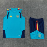 2026-27 Spain Lake blue Tank top and shorts suit
