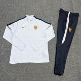 2026-27 France White Half Pull Tracksuit (半拉链)