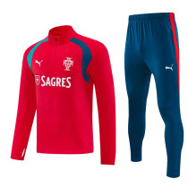 2026-27 Portugal Red Half Pull Tracksuit (半拉链)