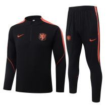 2026-27 Netherlands Black Half Pull Tracksuit #B26043(半拉链)
