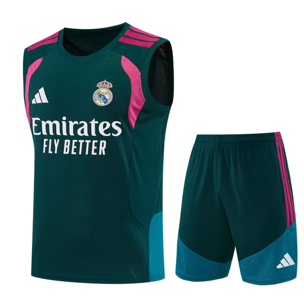2026-27 RMA Dark green Tank top and shorts suit